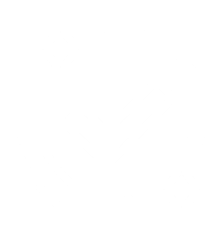 Security/verified badge: shield with a checkmark and sparkle accents convey protection and trustworthiness